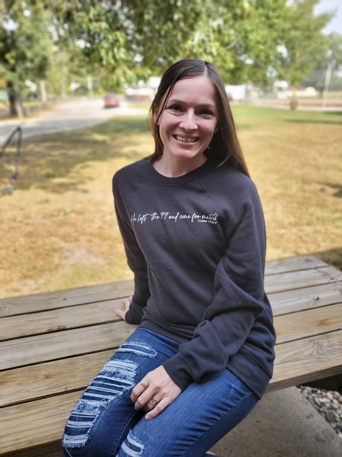 Bella Canvas Sweatshirt - BLACK He left the 99 and came for me