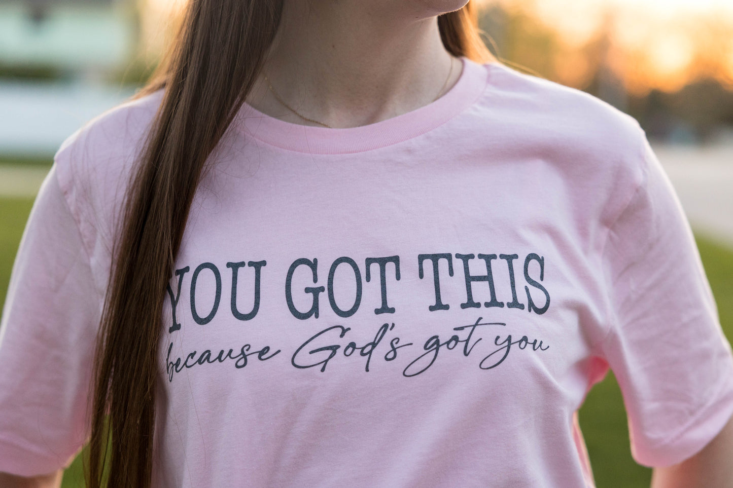 Bella Canvas Soft Tee in Pink - You got this because God's Got You!